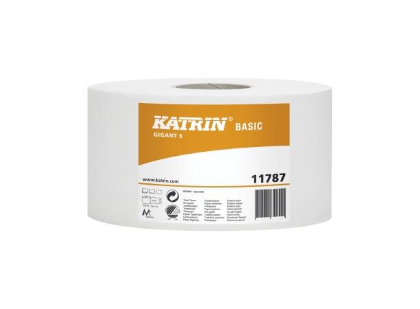 Toalettpapir Katrin Basic Gigant S 265 m Miljømerket resirk. 1-lag bredde 10 cm 